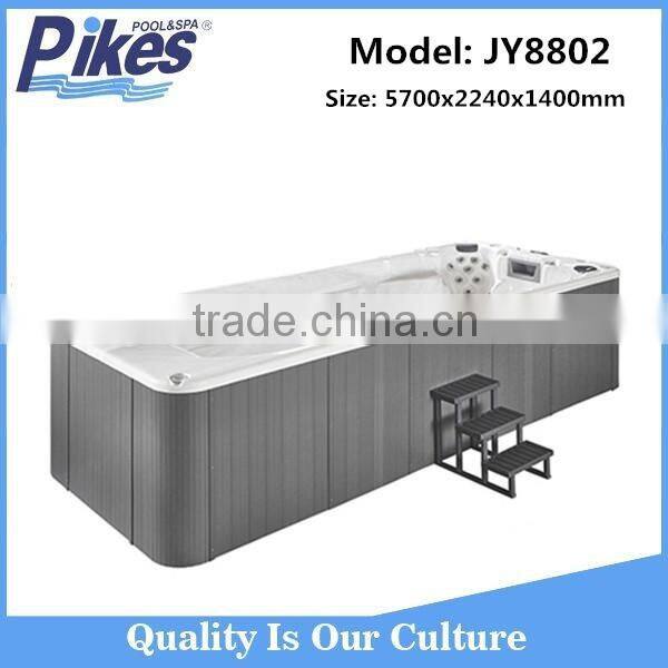 Outdoor 5.7m Hotel garden use Acrylic JY8802 swim spa pool