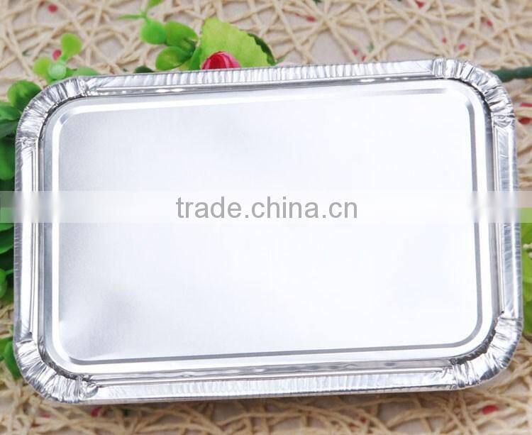 Rectangular 185mm disposable aluminum foil food pans with cardbord lids
