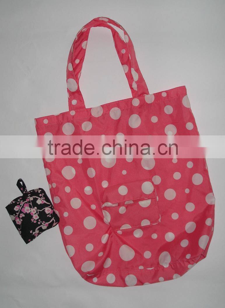 BSCI audit factory fold up grocery bag/foldable nylon shopping bags/foldable shopping bag