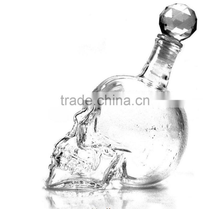 skull glass bottle for wine glass liquor bottle skeleton bottle