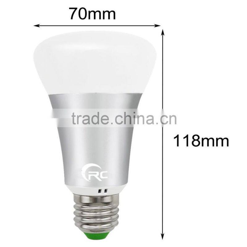 10W Color Changing Dimmable E27 Base 85-265V 900LM Cool White RGBW LED Bulb With Remote Control