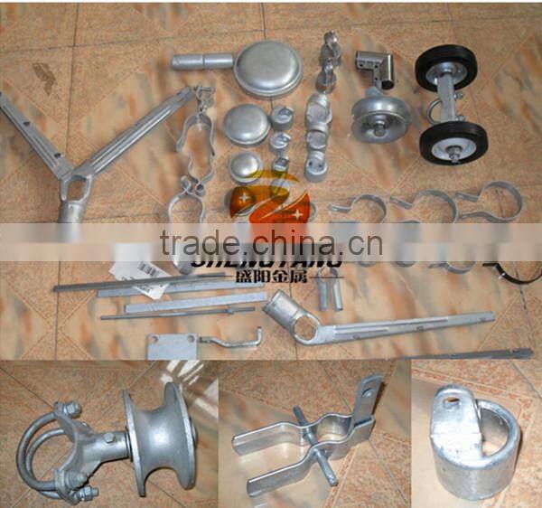 China manufacturer chain link fence post accessories assorted fence fittings hot dip galvanized universal rail clamps