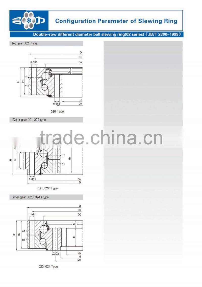 42 CrMo Three row cylindrical roller slewing bearing for port machinery