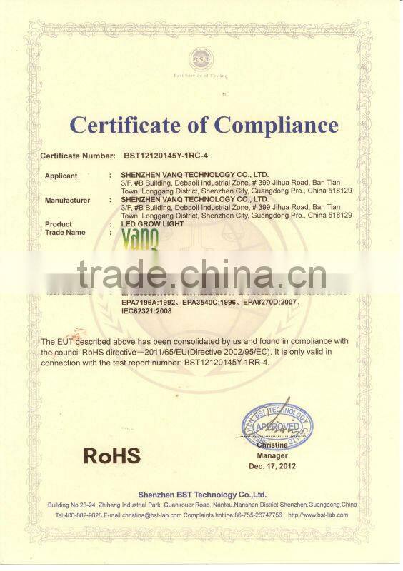 VanQ Newest integrated grow light with good heat dissipation system modular indenpendent desgin and optical lens