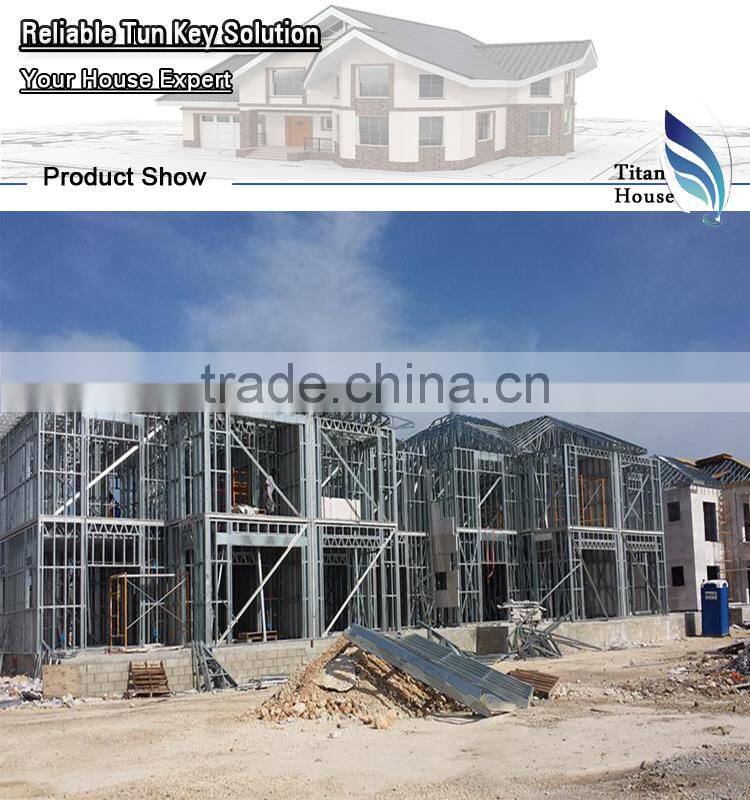 Flat Roof Light Gauge Steel Prefab Town Houses