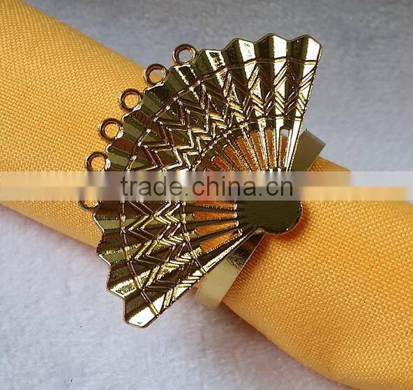 cheap gold fan napkin ring