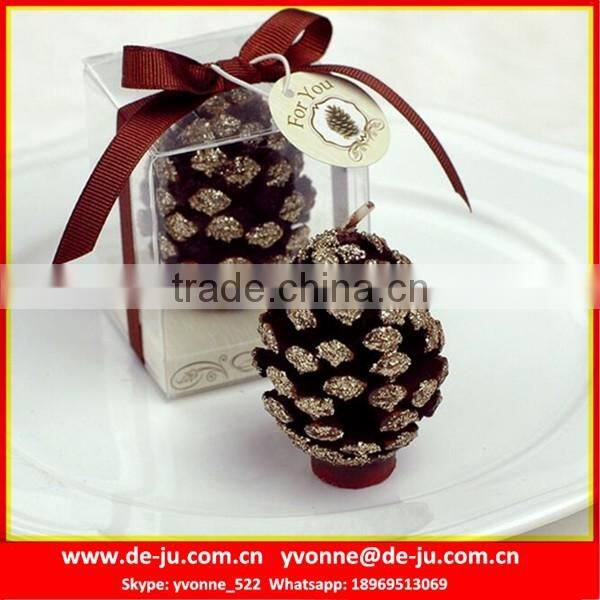 Pine Cone Silver Embellishment Exquisite Carved Candles Price