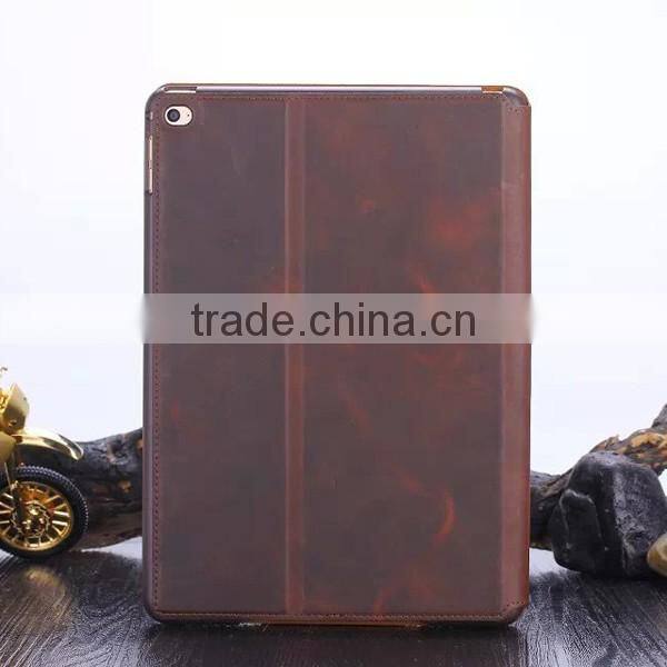 Top quality ultra-thin genuine leather case for ipad mini, tablet leather case