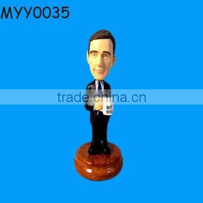 bulldog resin bobbling statue