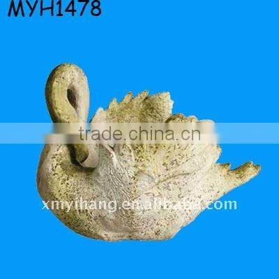 swan art white ceramic vase