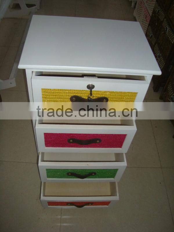 wooden cabinet with 3drawers/colorful wooden storage cabinet/wooden chest
