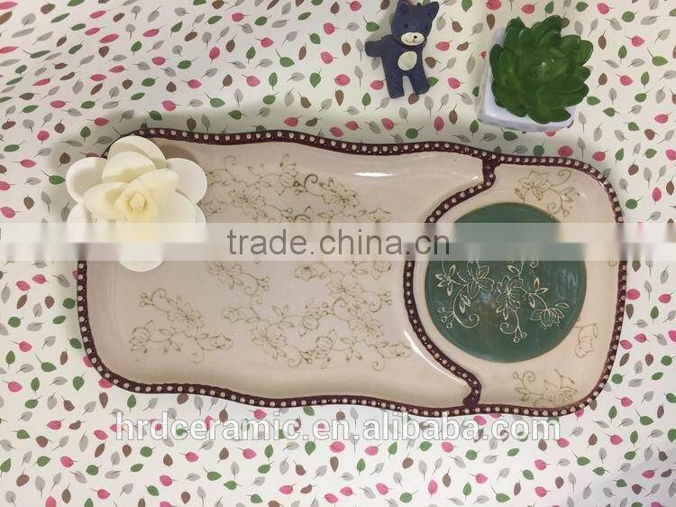 Daily use hand-painted stocked porcelain dinner plates High quality porcelain plate