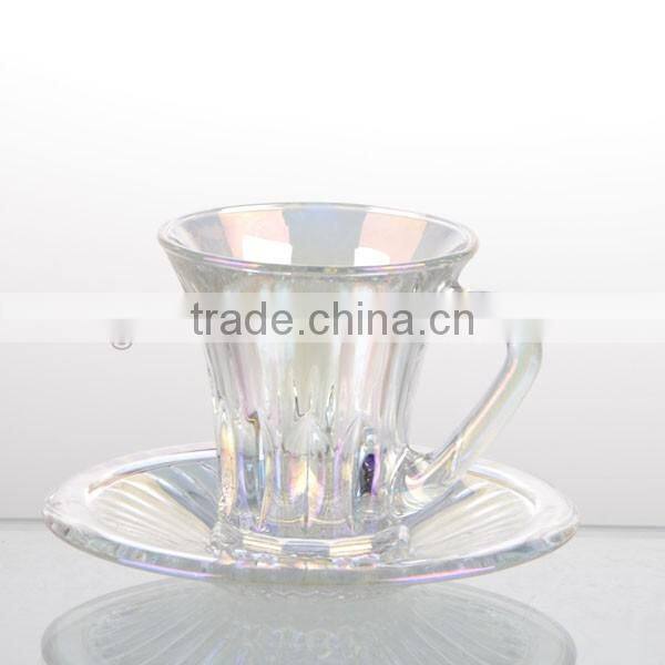 114ml iquid luster glass water coffee turkey tea cup with plate
