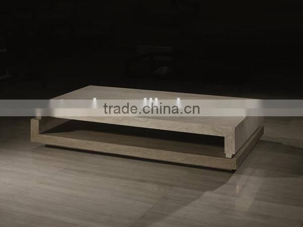 Modern white Iran travertine rectangle center table
