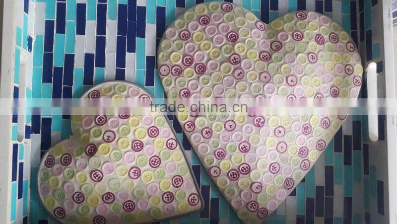 Customized Glass Hanging Silver Mirrored Mosaic Heart