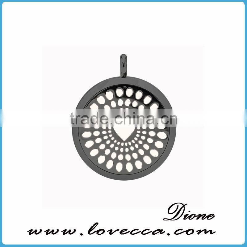 New Professional Silver Color Stainless Steel round aromatherapy locket necklaces