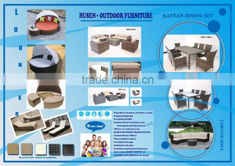 Husen popular morden rattan/wicker daybed WYHS-T162, wicker furniture/Garden patio furniture/outdoor furniture.