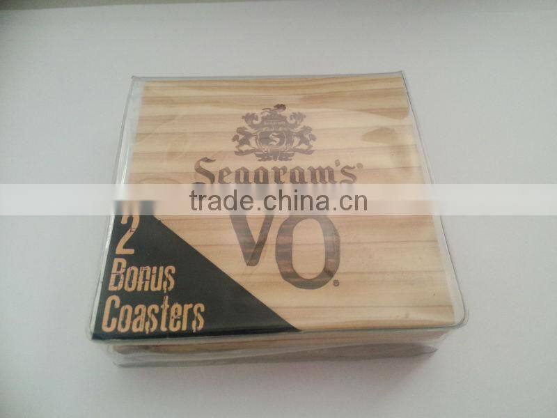 Factory wholesale wooden cup mat drink coaster beer mat wood mat wood bench