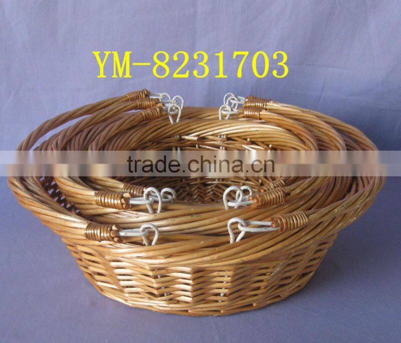 Honey Color Willow Baskets with Removable Handle