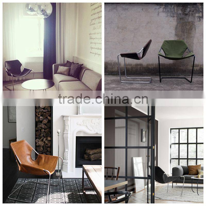2015 new modern leather metal base designer chair
