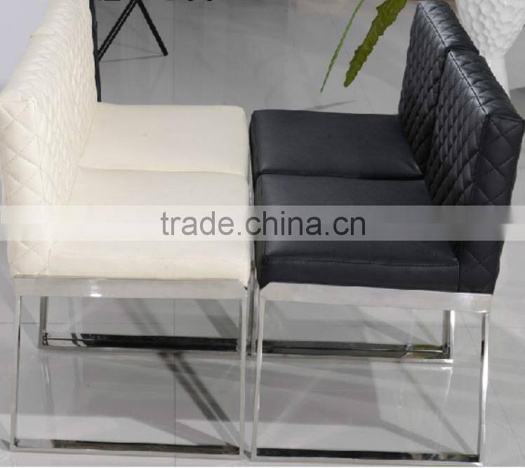 B8020 cheap pu cushion stainless steel cafe dining chair