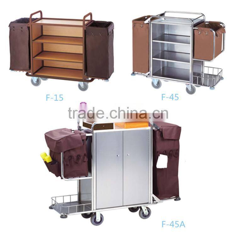 Wood tray stand storage tray for Housekeeping linen trolley maid service cart & cleaning cart