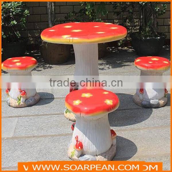 Modern Fashion New Desigbn Colorful Round Fiberglass Mashroom Table