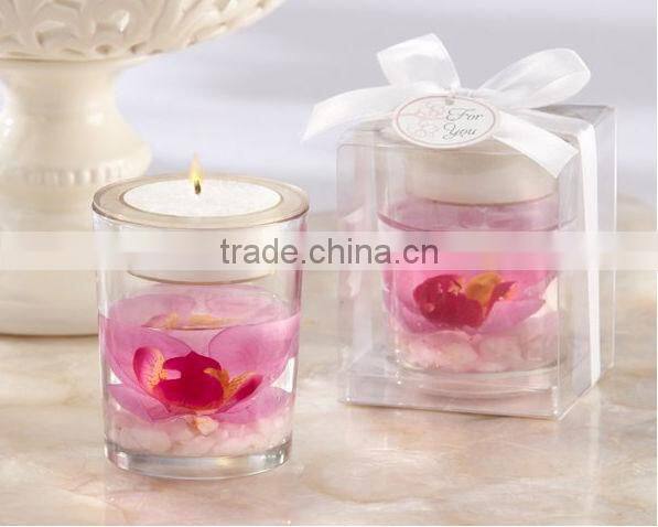 Red wedding glass candle holder