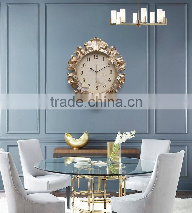 M0019 Momoda Living room Creative fancy elegant 3D flower wall clock Quiet quartz home decoration gold silver art wall clock