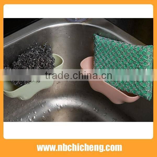 Hanging sponge holder soap dispenser with sponge holde