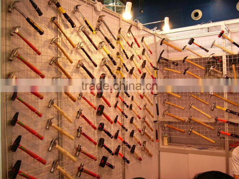 1 lb drop forged head sledge hammer with fiberglass handle.