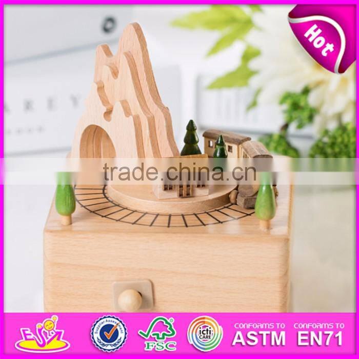 Handmade best toys wooden music boxes for toddlers W07B048