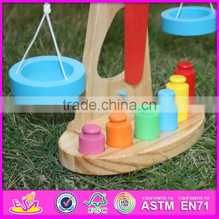 2015 Brand new wooden balance scale toy, balance wooden toy, preschool wooden balance scale toy W11F053