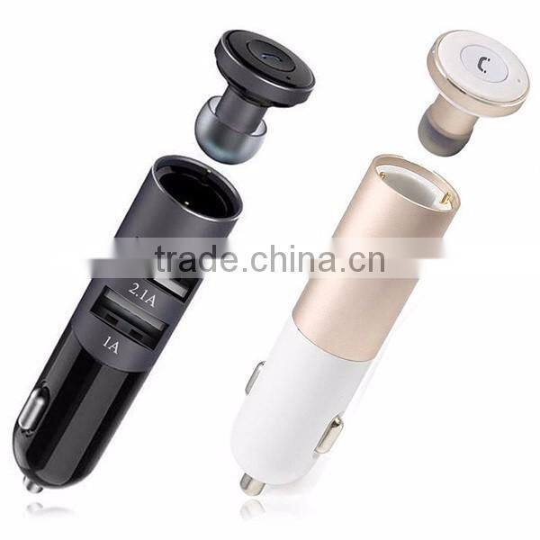 REMAX RB-T11C Dual USB 2.1A+1A Mini Wireless Bluetooth 4.0 Headset Earphone