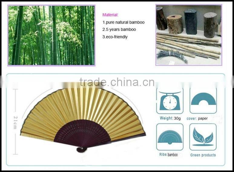 Customized gold color paper fan promotional