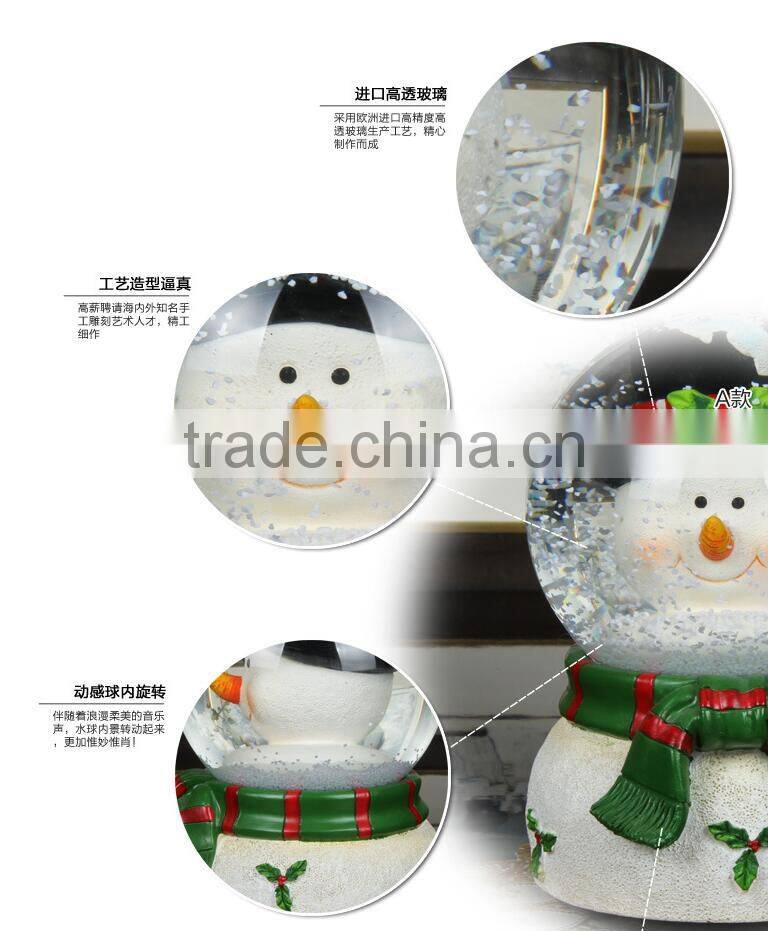Hot Sale christmas snow Gifts globe musical christmas snow globe