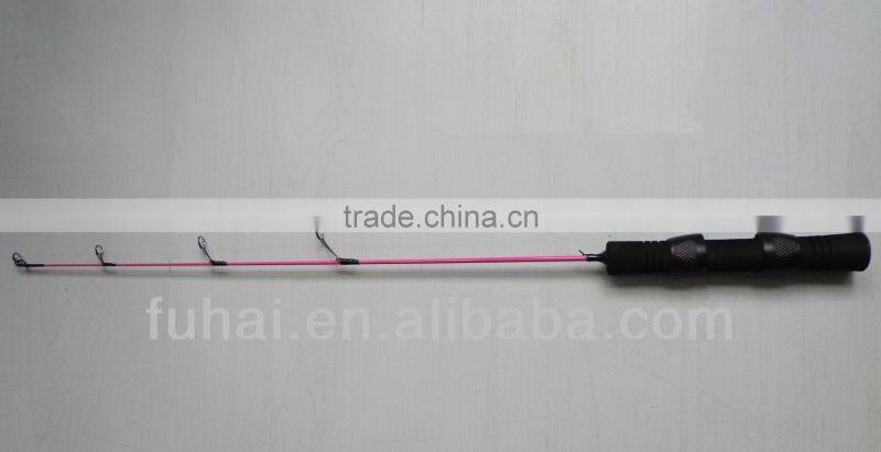Fiberglass Pink Ice Fishing Rod,Solid Ice Fishing Rod