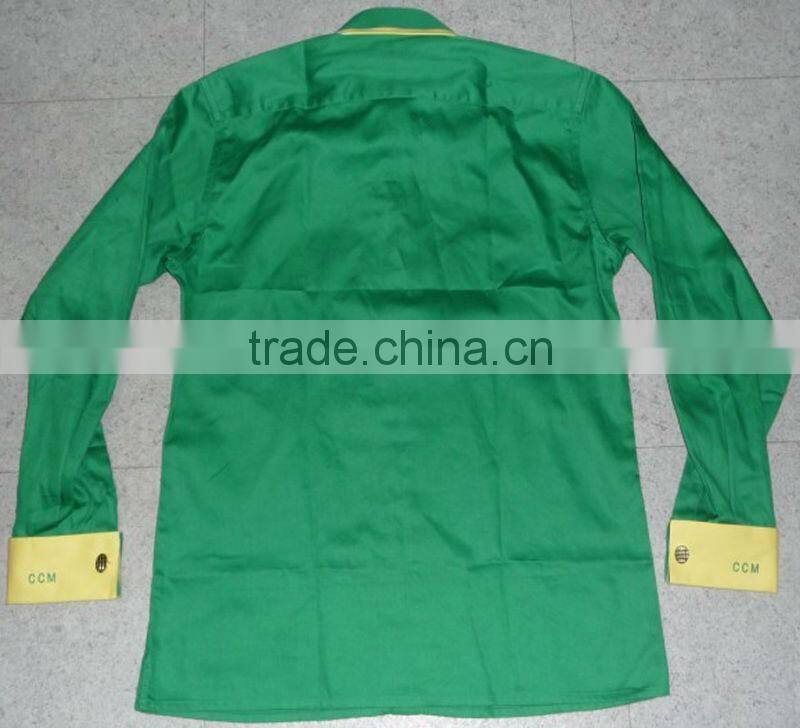 Offier Men's 100% cotton twill casual long sleeve shirt with embroidery