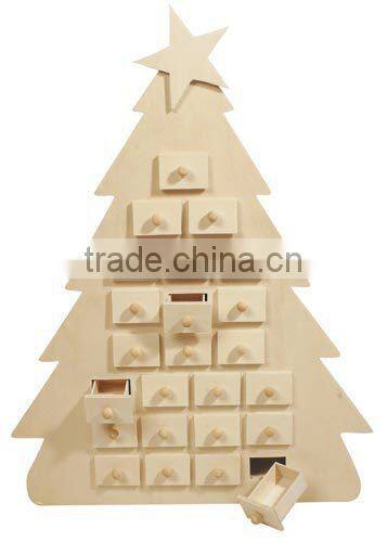 wood Christmas calendar box ,wood Christmas wish calendar