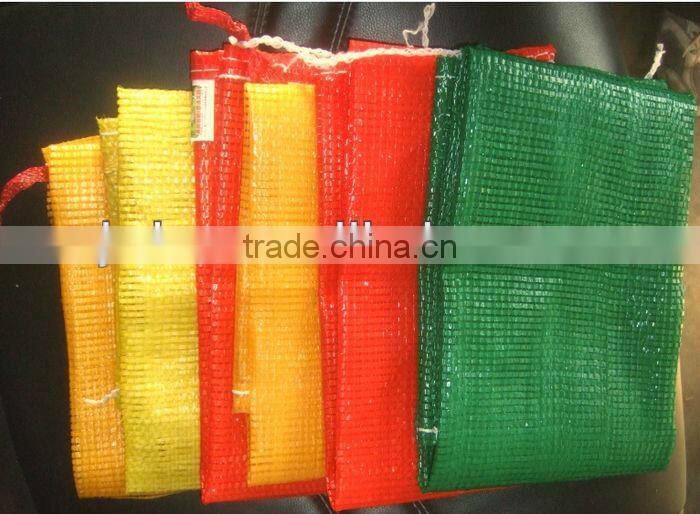 PP circular mesh sack for packing potatoes with drawstring