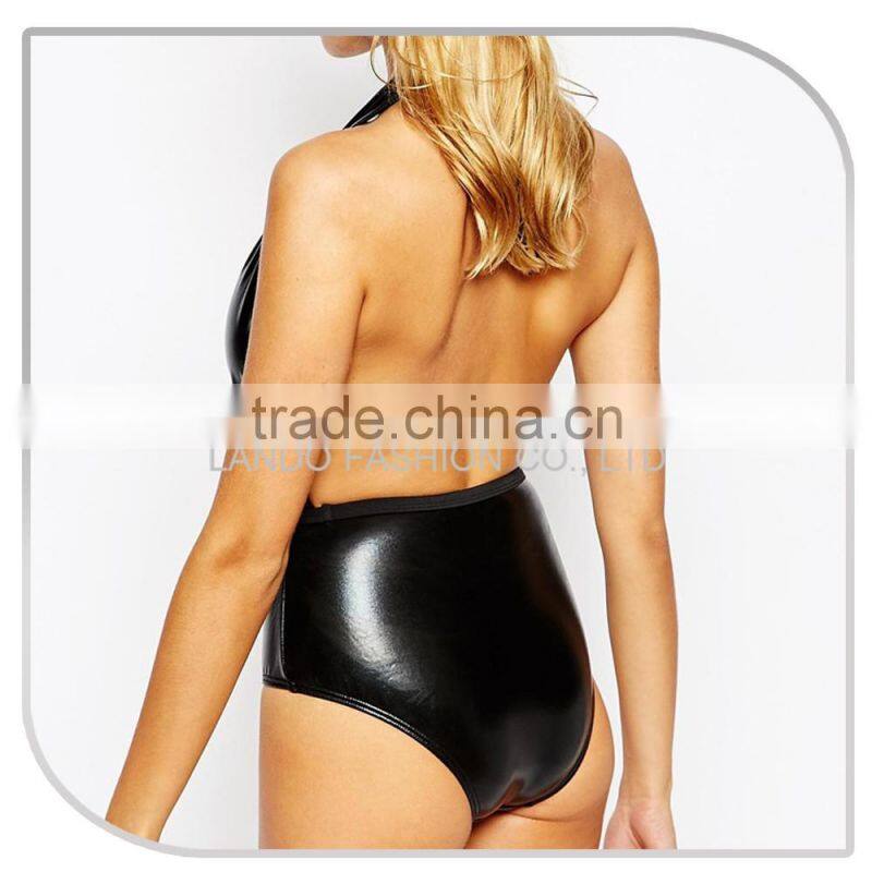 Beach Metallic Plunge 2014 sexy summer swim suit