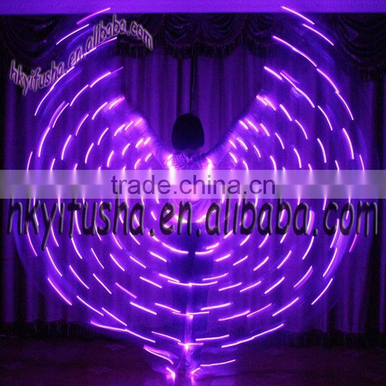 Yifusha solid colors belly dancing open LED wings