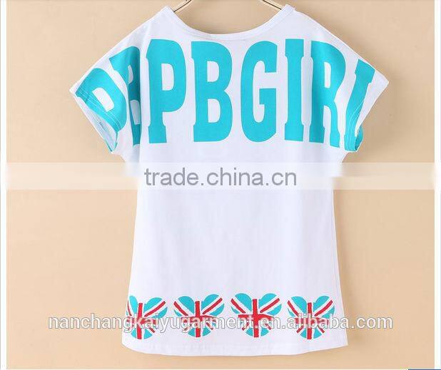 Girl kids fashion printed cotton T shirt