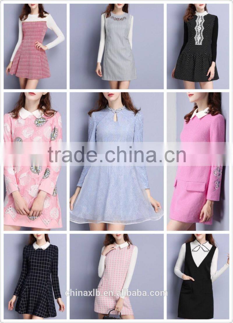 european women clothing big size woman winter grid dress