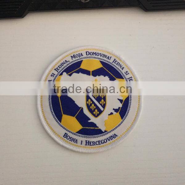 2016 china high quality custom cheap woven patch with iron on backing