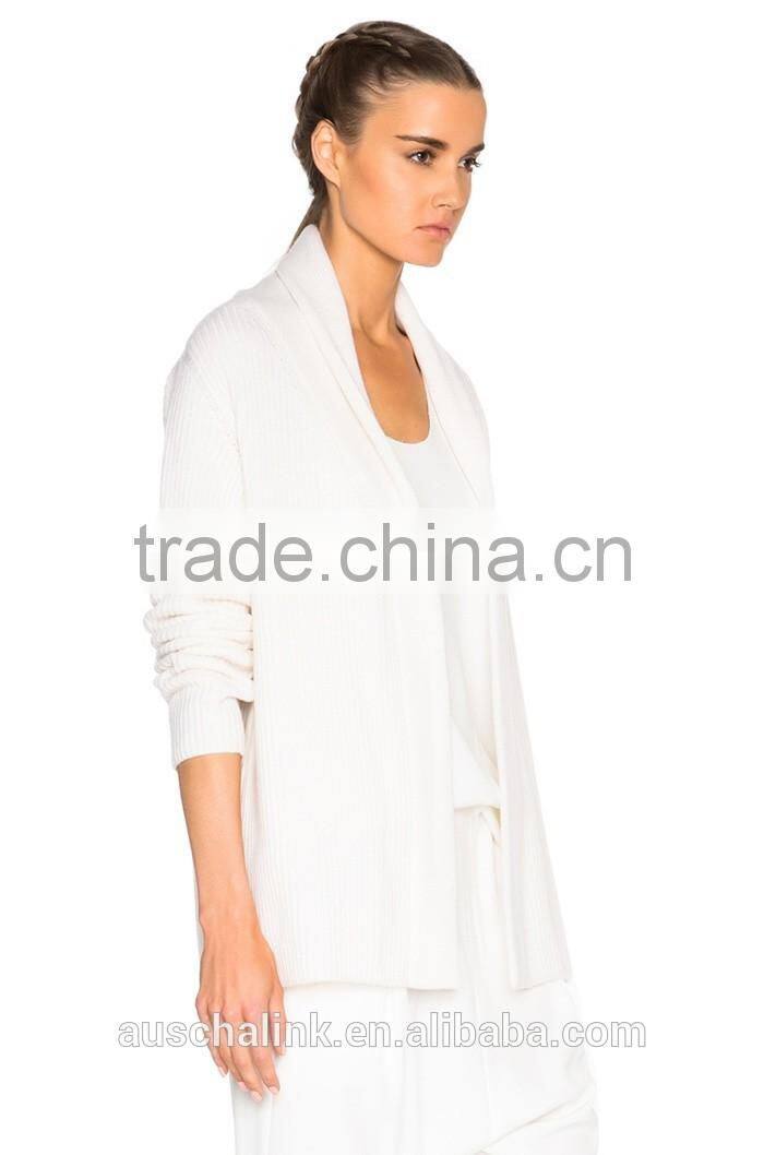 women 100% cashmere no button fancy cardigan sweater