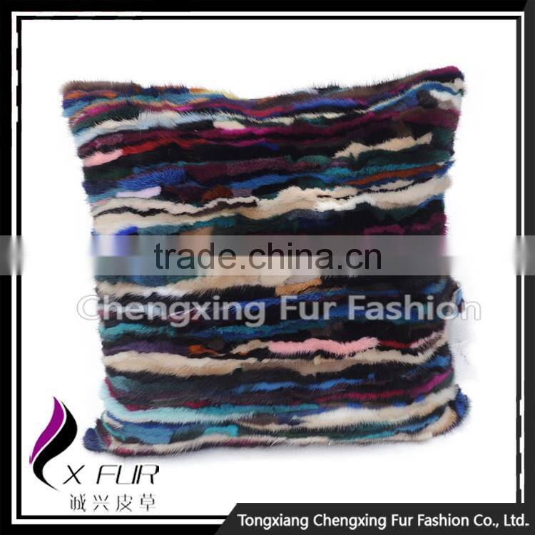 CX-D-15C Latest Design Genuine Mink Fur Pillow/Cushion Cover