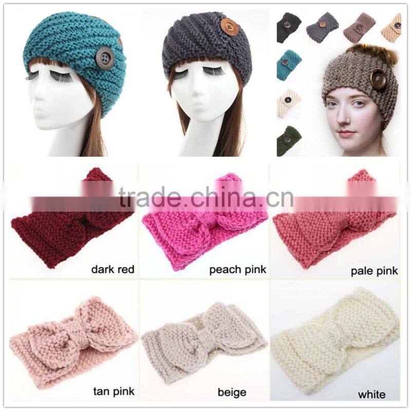Wholesale fashion popular button lady knitted scarf