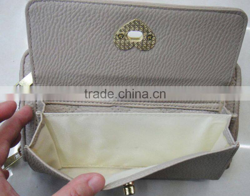Hot Lady's pu leather heart closure latest wallet