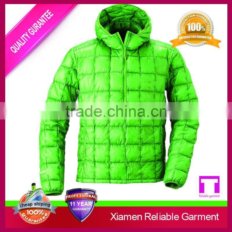 Green colour life light softshell down jacket